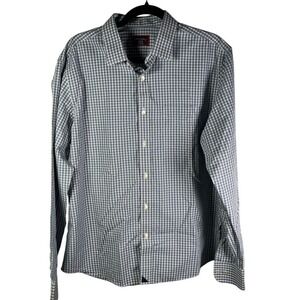 UNTUCKit Mens Large Wrinkle‎ Free Blue Green Plaid Button Down Shirt